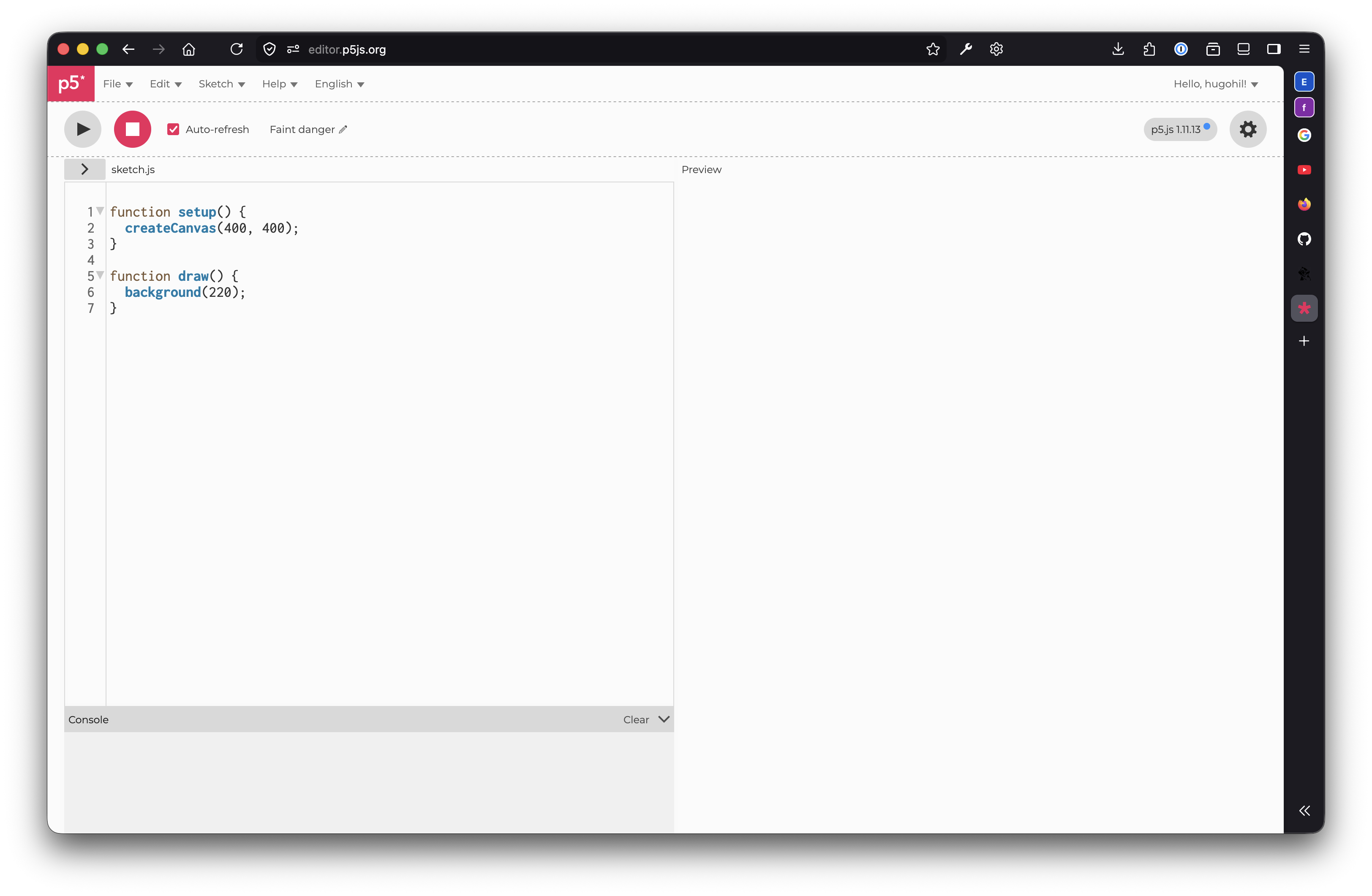 éditeur p5.js